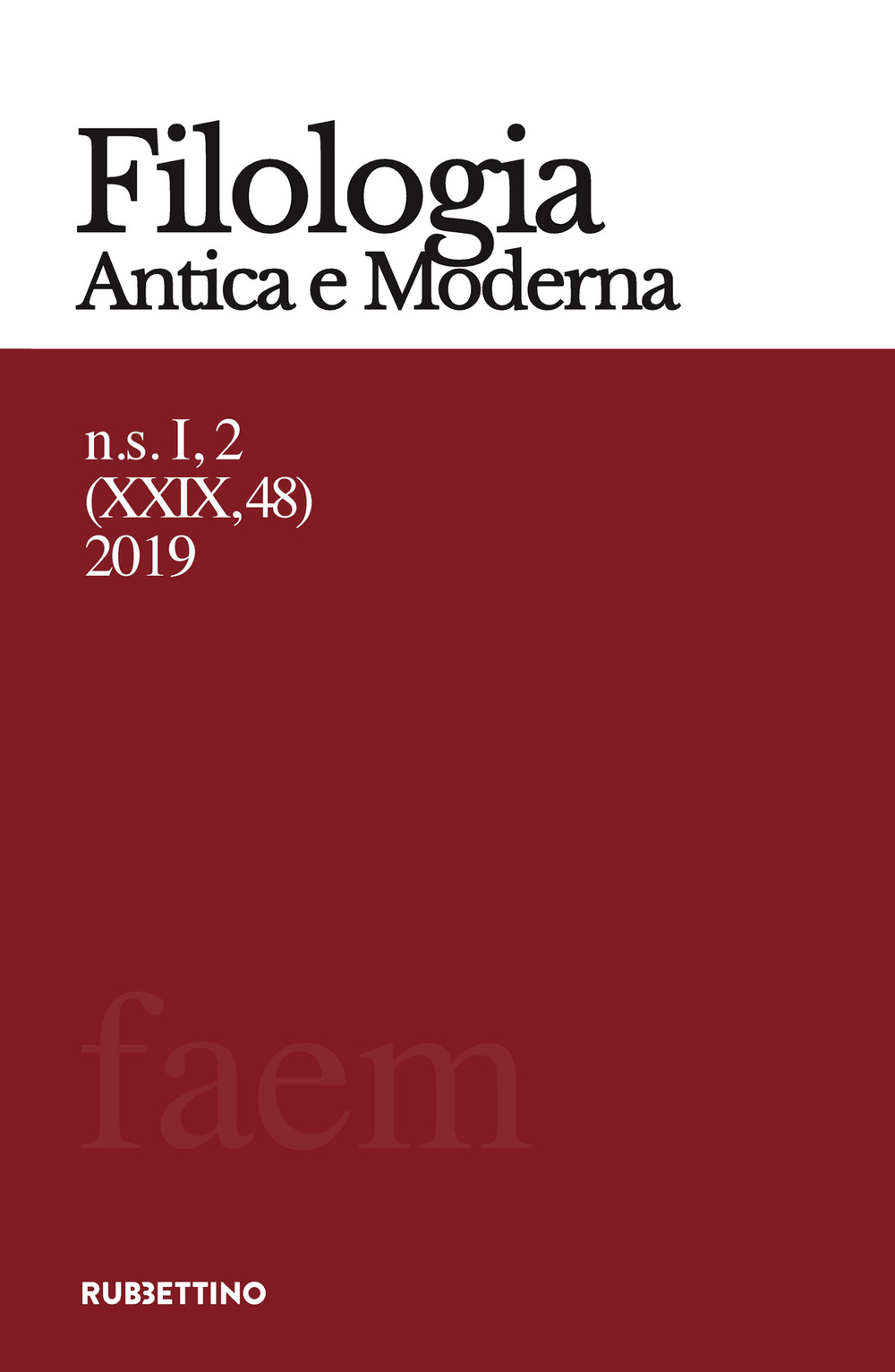 Filologia antica e moderna. Vol. 48