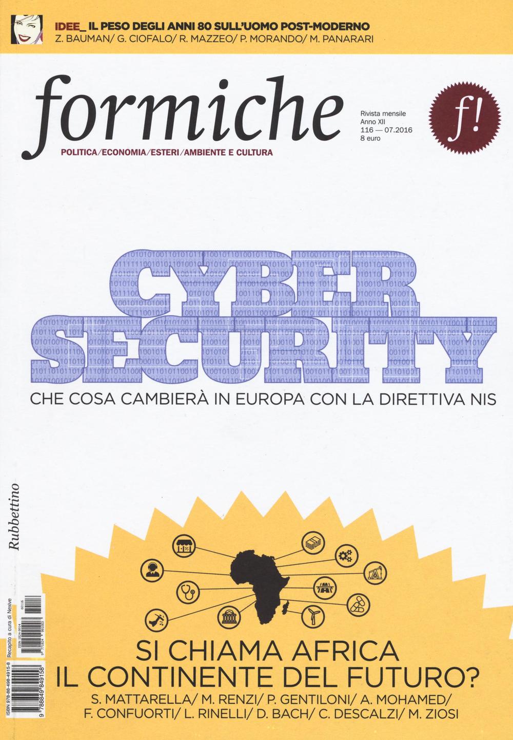 Formiche. Vol. 116: Cyber security. Che cosa cambierà in Europa …