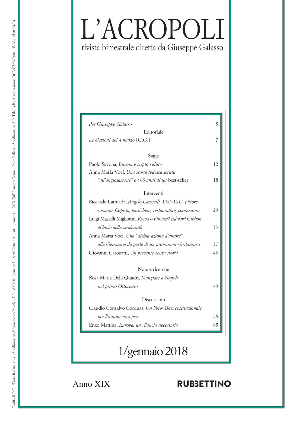 L'acropoli. Vol. 1: Gennaio