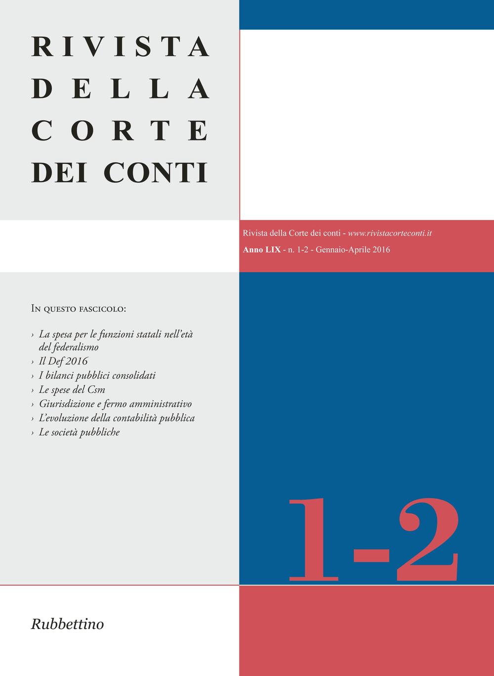Rivista della Corte dei Conti. Vol. 1-2