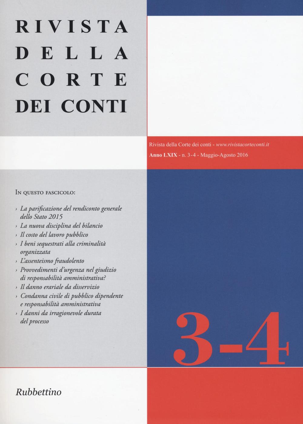 Rivista della Corte dei Conti. Vol. 3-4