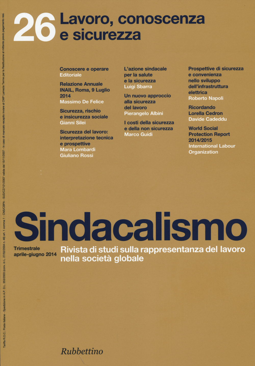 Sindacalismo. Vol. 26
