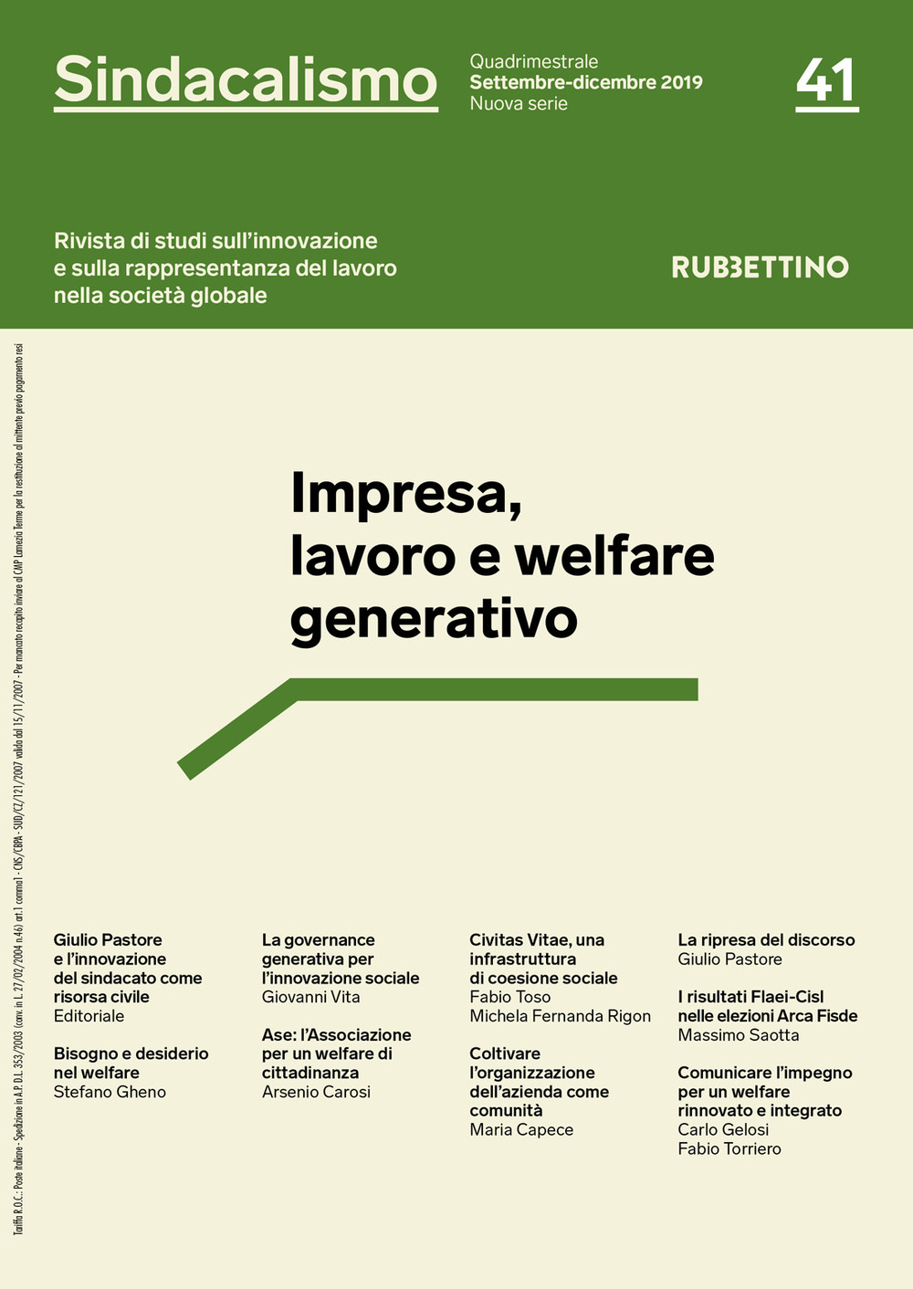 Sindacalismo. Rivista di studi sull'innovazione e sulla rappresentanza del lavoro …
