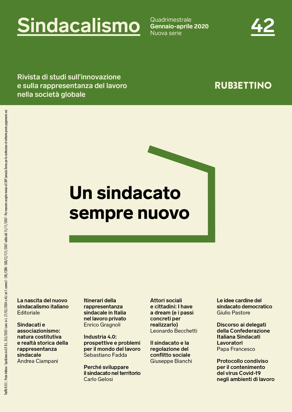 Sindacalismo. Rivista di studi sull'innovazione e sulla rappresentanza del lavoro …