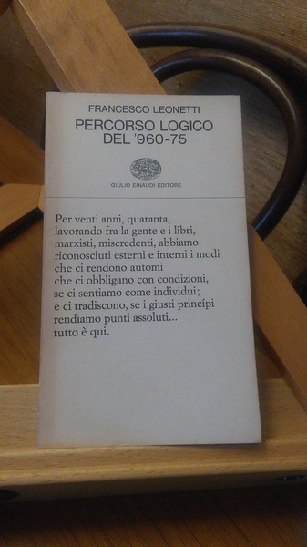 PERCORSO LOGICO DEL '960-75