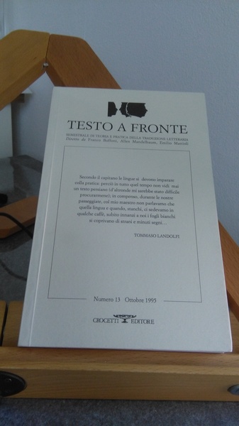 TESTO A FRONTE. NUMERO 13 OTTOBRE 1995