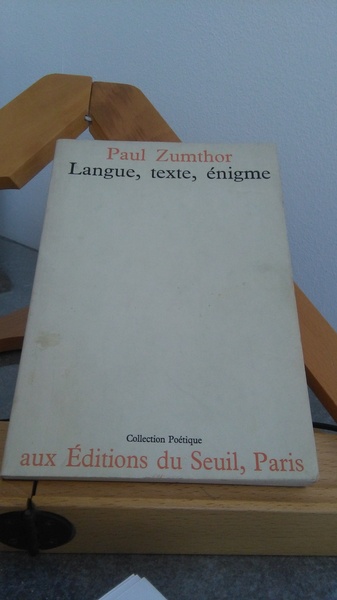 LANGUE, TEXTE, ENIGME