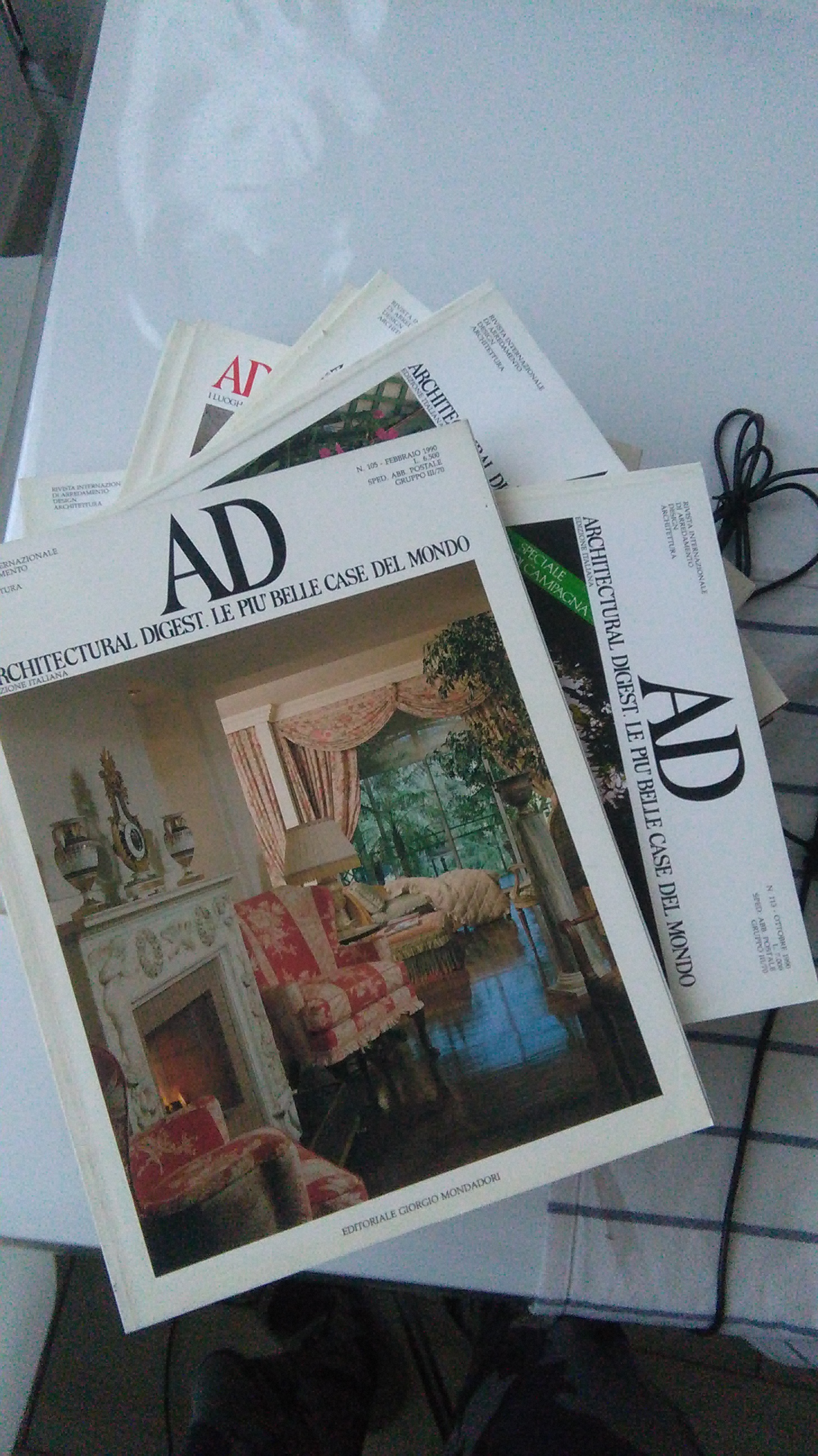 ARCHITECTURAL DIGEST 1990. 10 NUMERI ( MANCANO LUGLIO E AGOSTO …