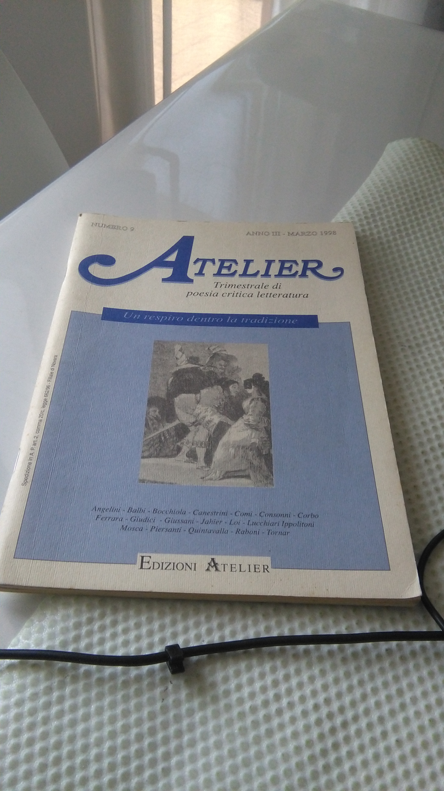 ATELIER NUMERO 9. ANNO III MARZO 1998. UN RESPIRO DENTRO …