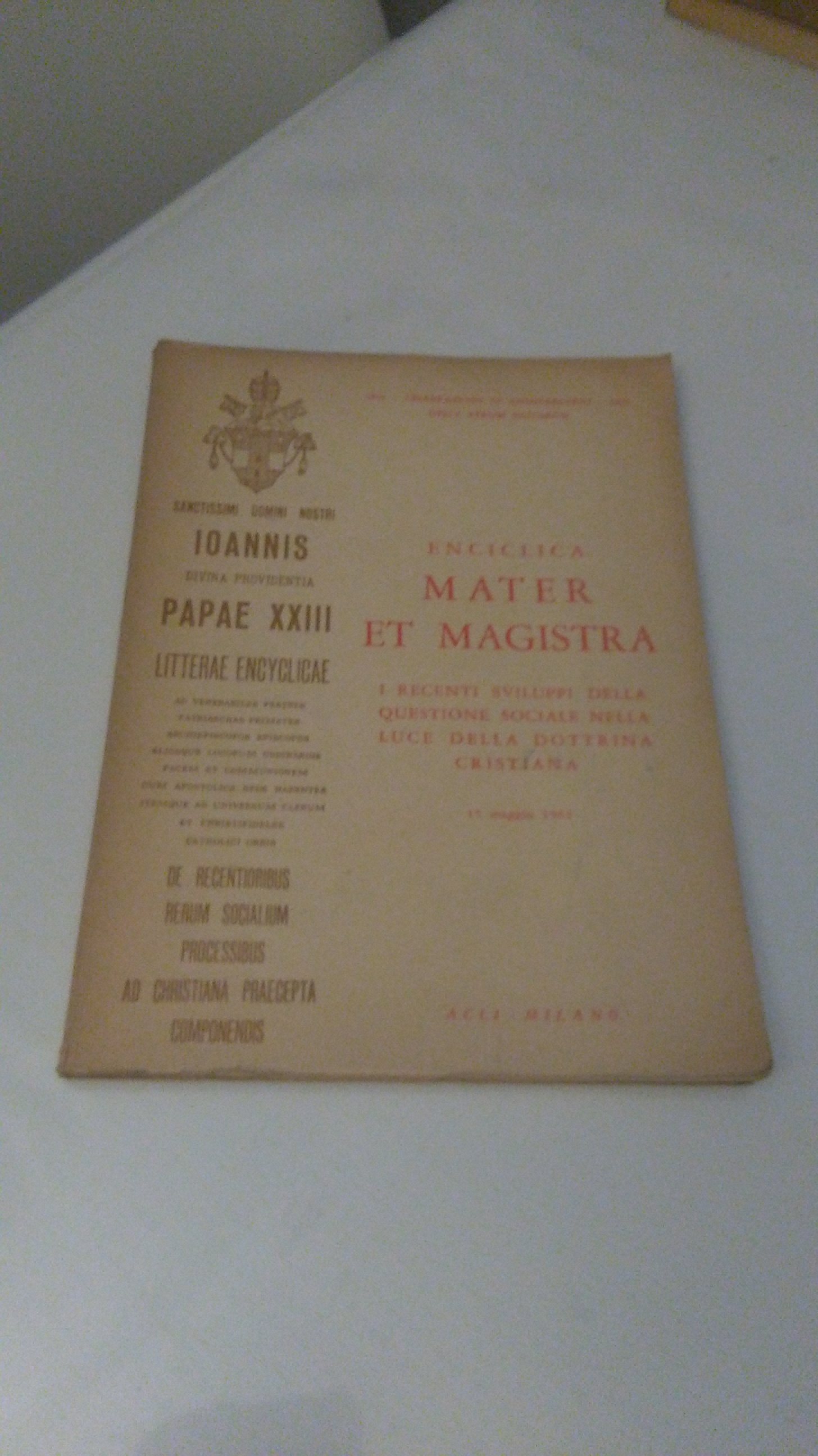 ENCICLICA MATER ET MAGISTRA
