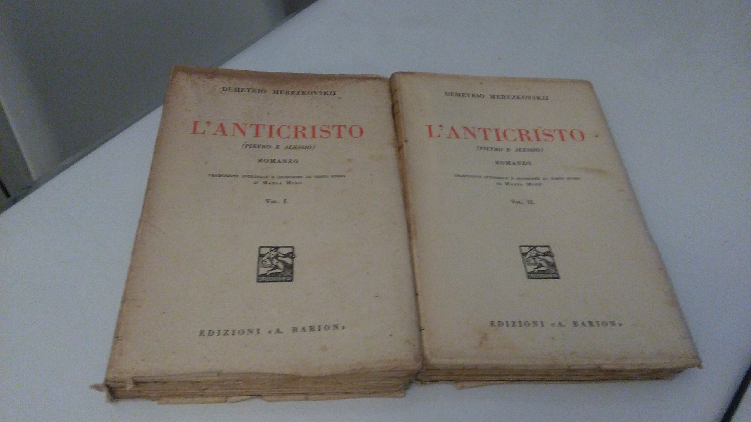 L'ANTICRISTO. VOLUME I E II