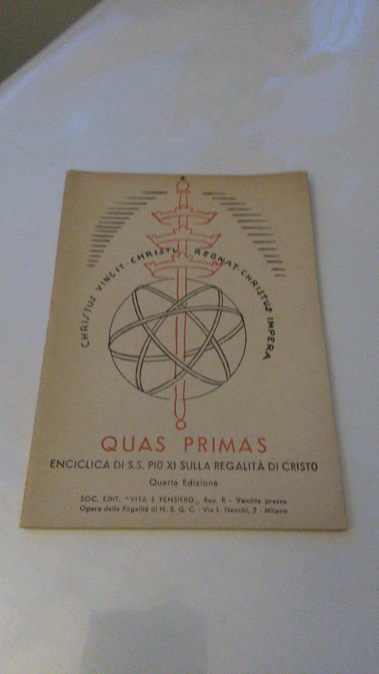 QUAS PRIMAS. ENCICLICA DI S.S. PIO XI SULLA REGALITà DI …
