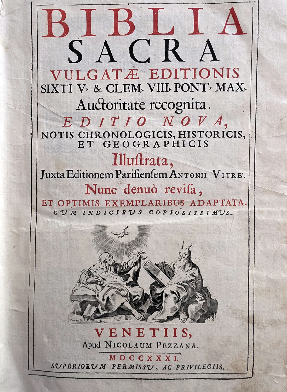 BIBLIA SACRA VULGATAE EDITIONIS Sixti V & Clem. VIII Pont. …