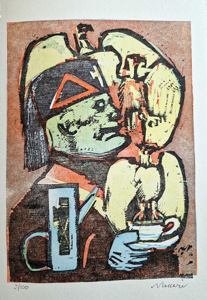 Lunch at Mussolini's. With two original colour xylographs by Mino …