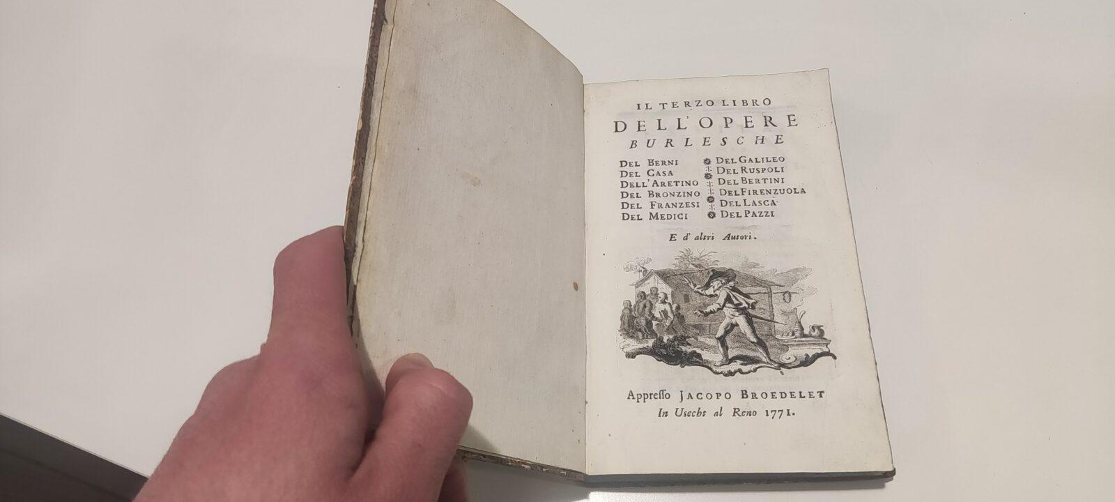 Il terzo libro dell'opere burlesche del Berni del Casa dell'Aretino