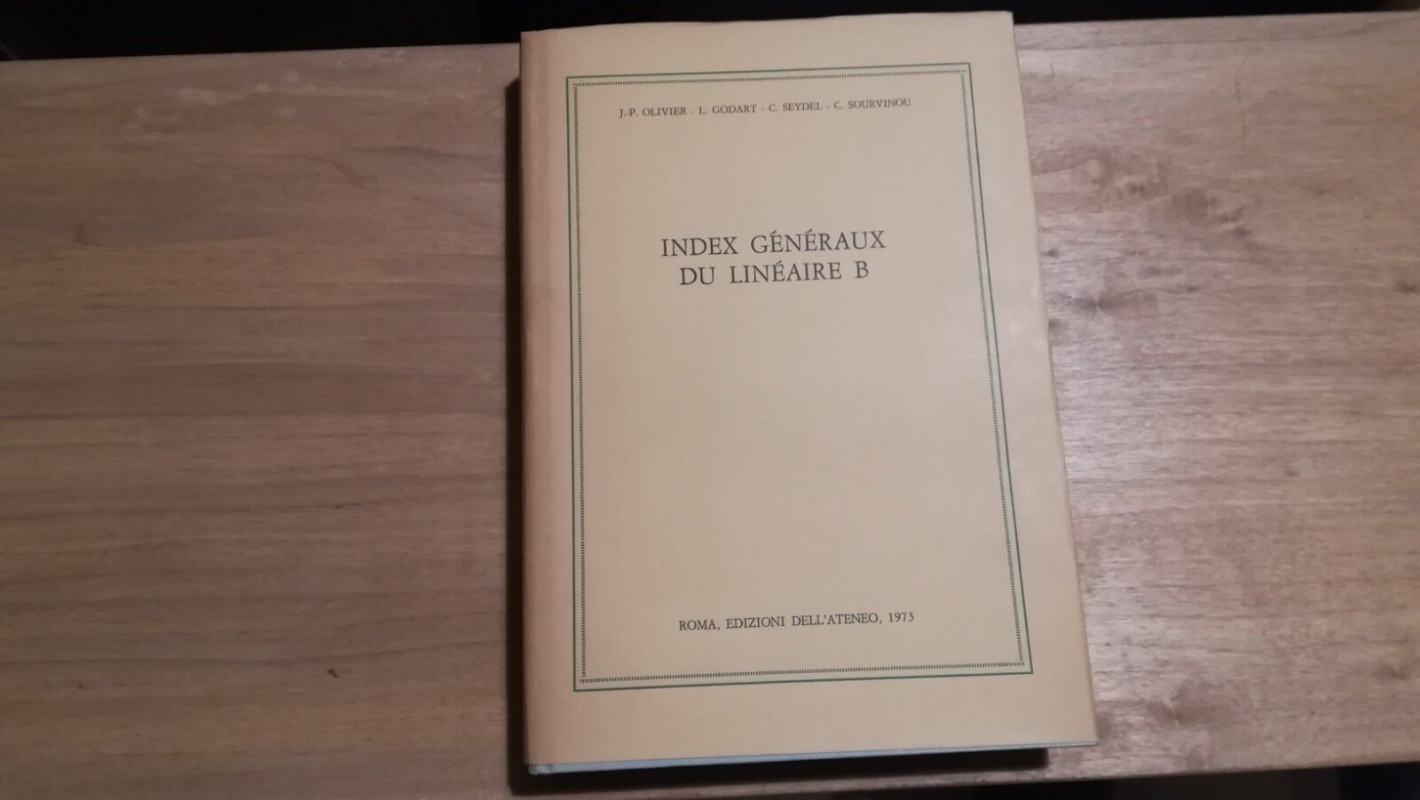 Index Gиnиraux du linиaire B