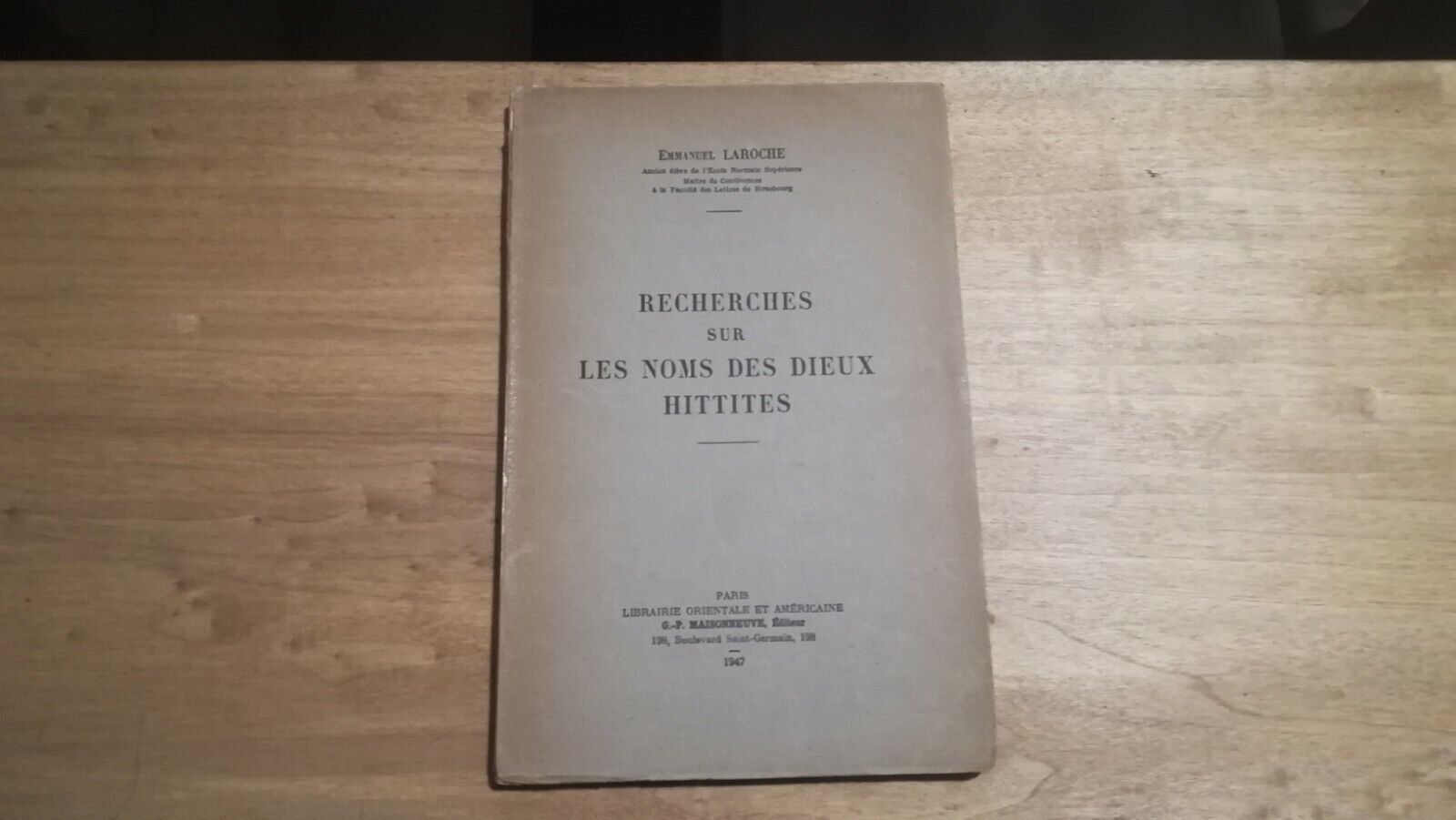 Recherches sur le noms des dieux hittites