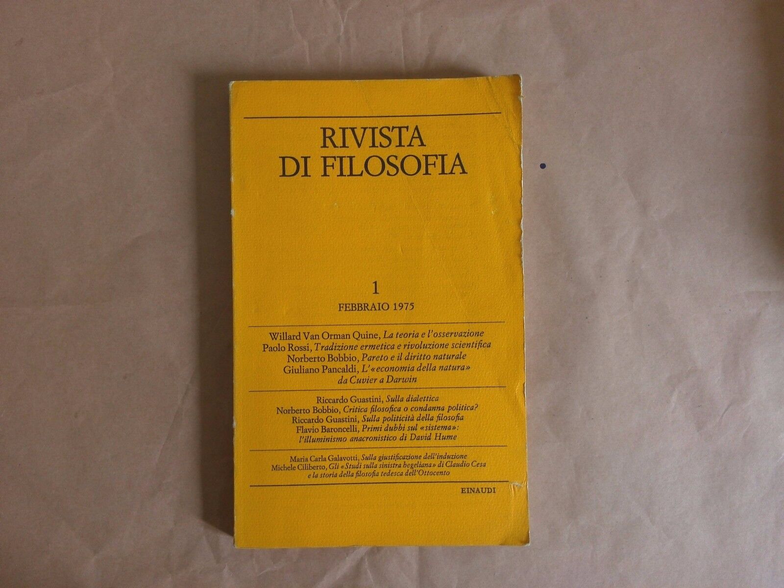 Rivista di filosofia 1 Febbraio 1975