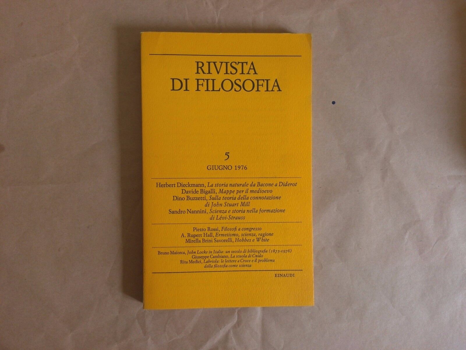 Rivista di filosofia 5 Giugno 1976