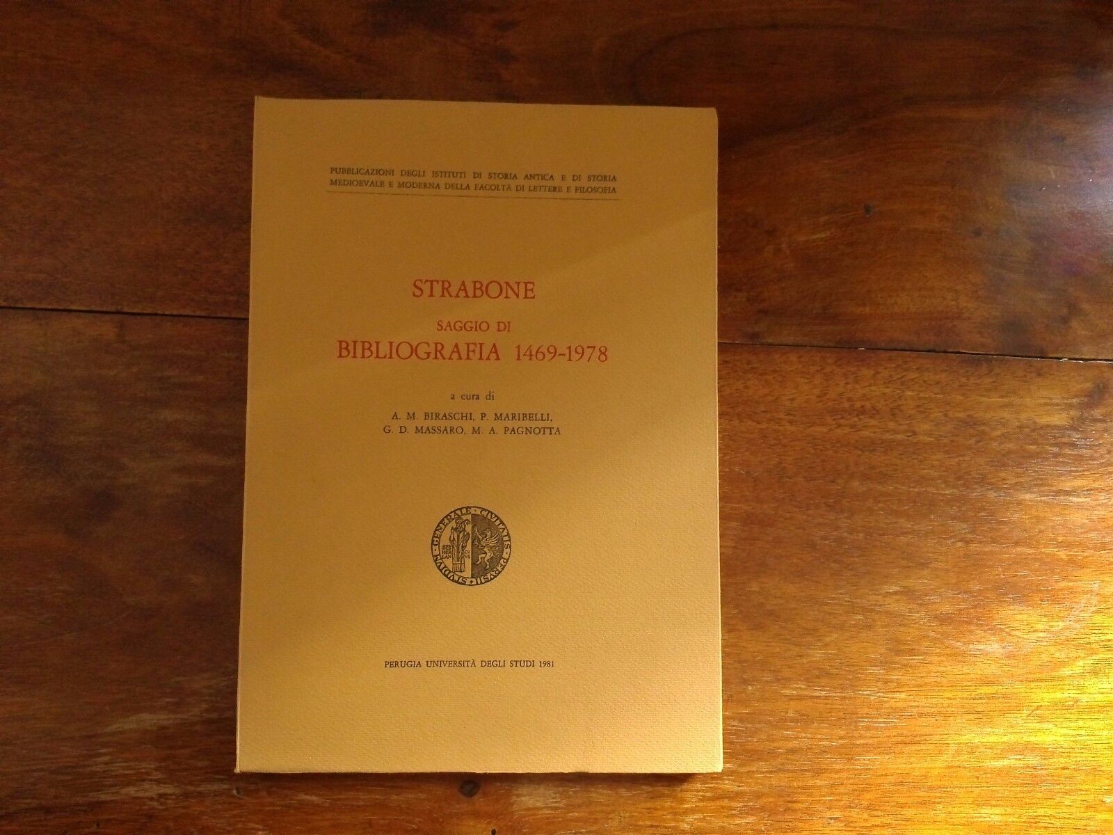 Strabone, Saggio di bibliografia 1469-1978