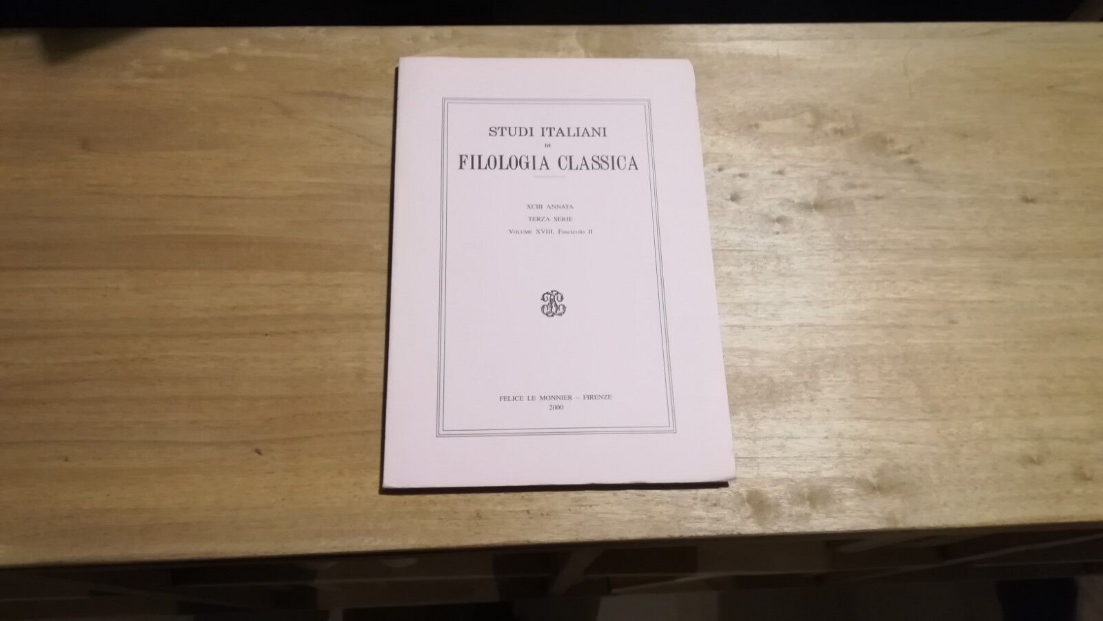 Studi italiani di filologia classica. XCIII Annata, terza serie, volume …