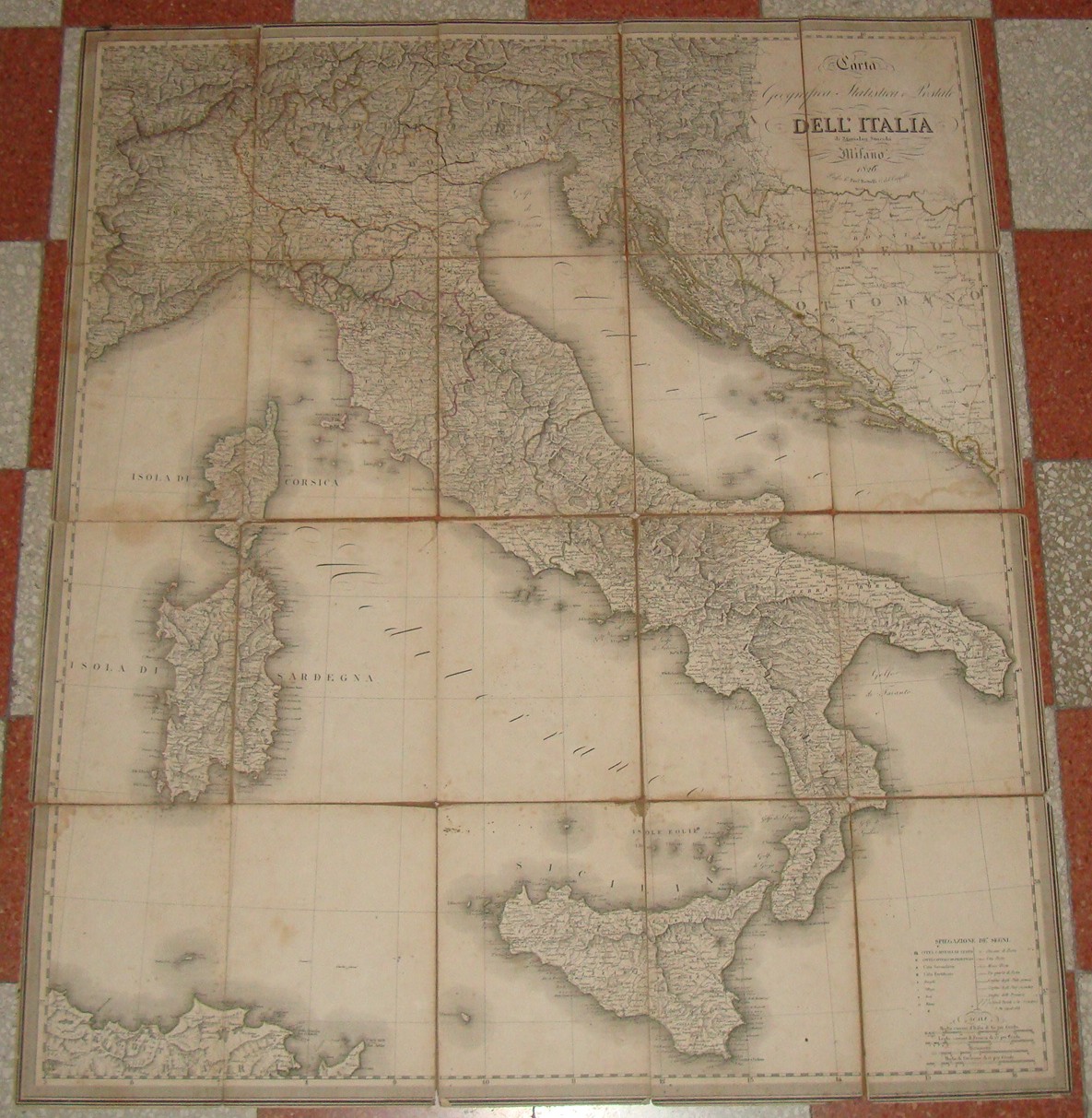 Carta geografica, statistica e postale d'Italia.