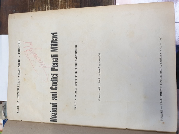 Nozioni sui codici penali militari; addestramento individuale e di reparto.;contabilità …