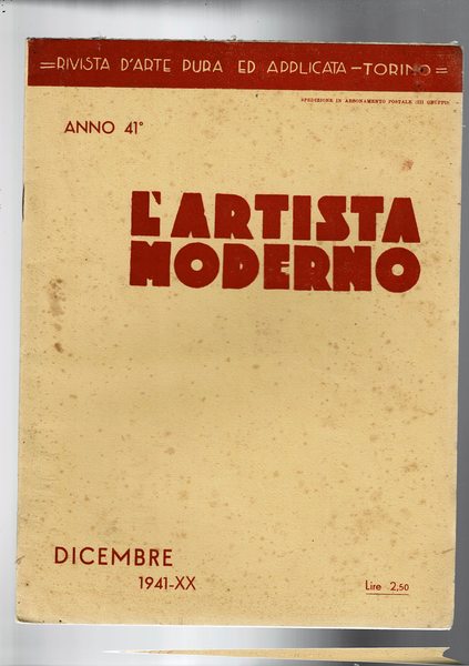 l'artista moderno - rivista mensile d'arte pura ed applicata. Dell'anno …