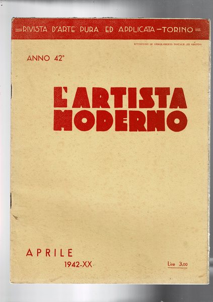 l'artista moderno - rivista mensile d'arte pura ed applicata. Dell'anno …