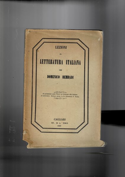 Lezioni di letteratura italiana.