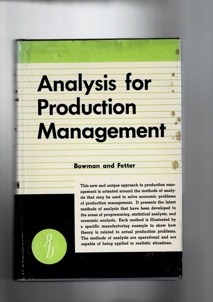 Analysis for production managment.