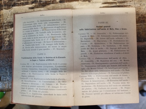 La fecola sta fabbricazione e sua trasformazione in destrina, glucosio, …