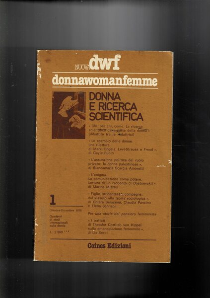 Donna e ricerca scientifica. n° 1 ott-dic. 1976. delle nasceinte …