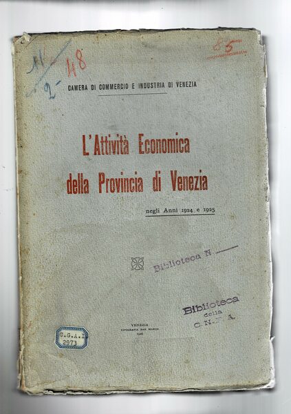 L'attività economica della provincia di Venezia negli anni 1924-1925.