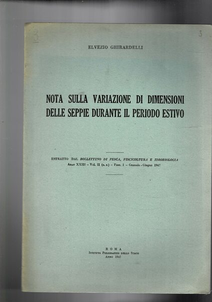 Nota sulla variazione di dimensione delle seppie durante il periodo …
