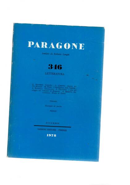 Paragone, rivista mensile di arte e letteratura n° 336 febb. …