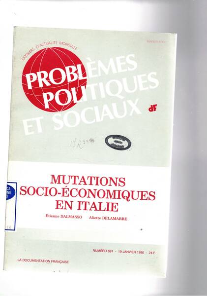 Mutations socio-économiques en Italie, n° 624 del 19 jan. 1990 …