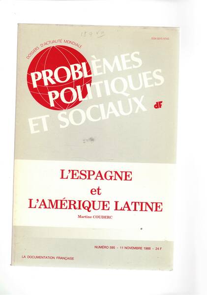 L'Espagne et l'Amerique latine, n° 595 del 11 nov. 1988 …