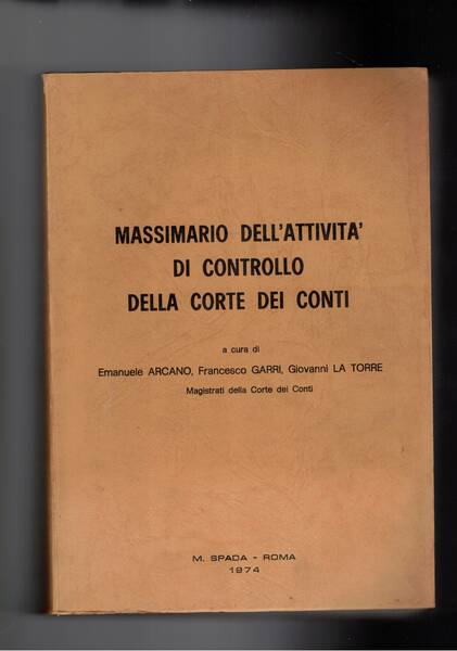 Massimario dell'attività di controllo della Corte dei Conti.