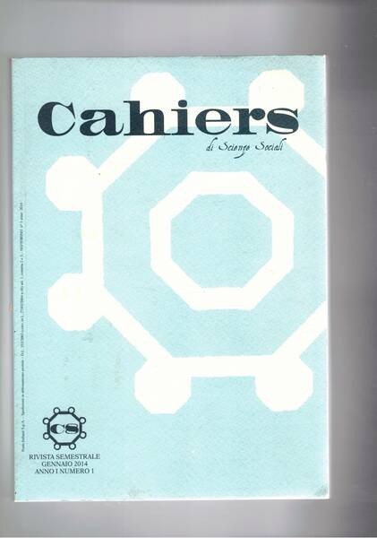 Cahiers di scienze soviali, rivista semestrate anno I° n° 1 …