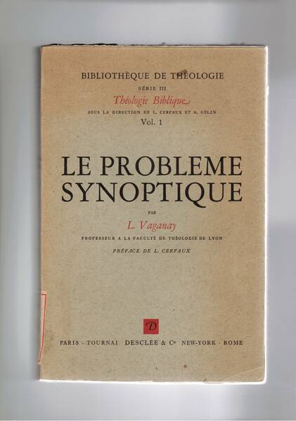Le probleme Synoptique. Une hipothese de travail.
