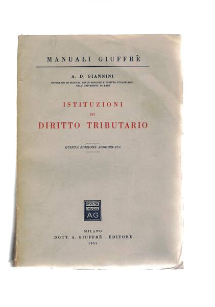 Istituzioni di diritto tributario. 5a ediz.