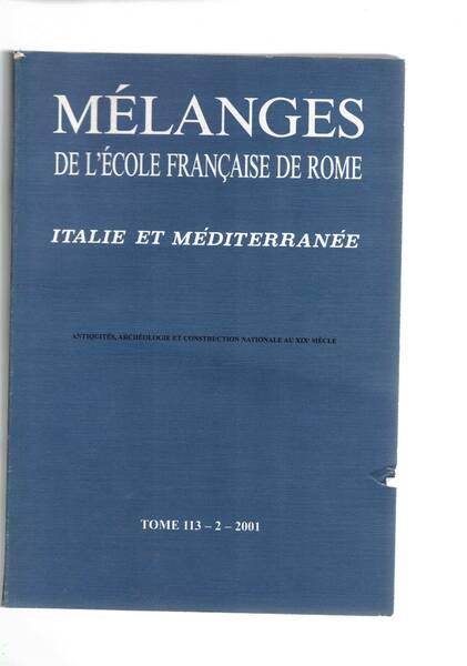 Mélanges de l'école française de Rome tomo 113 - 2 …