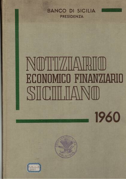 Notiziario economico finanziario siciliano 1960.