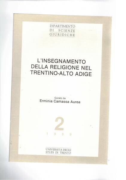 L'insegnamento della religione in Trentino-Alto Adige.