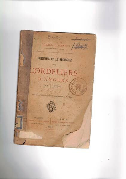 L'obituaire des Cordeliers d'Angers: 1216-1710.