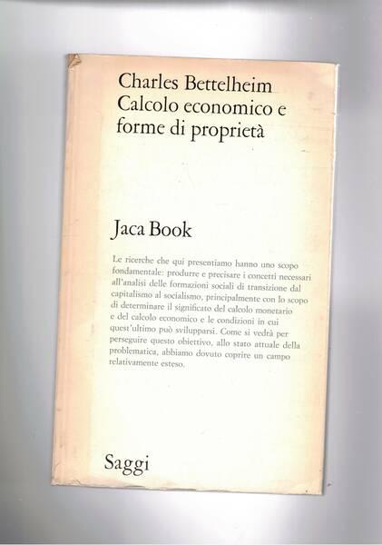 Calcolo economico e forme di proprietà.