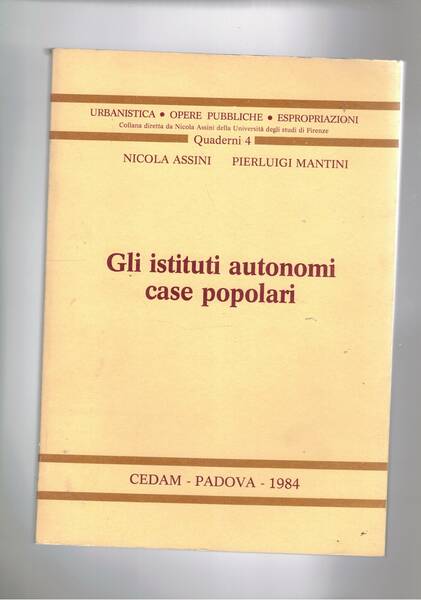 Gli istituti autonomi case popolari. (Notazioni critiche e profili di …