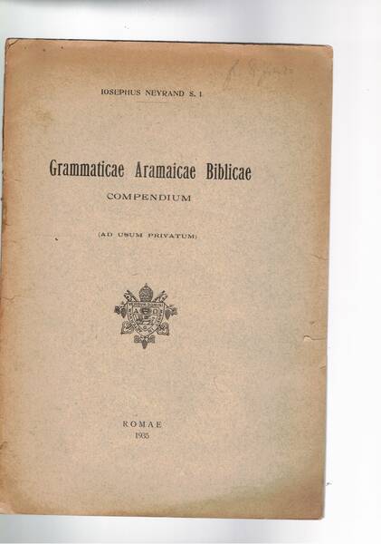 Grammaticae Aramaicae Biblicae. Compendium (ad usum privatum).