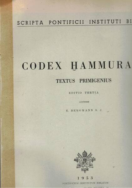 Codex Hammurabi. Textus Primigenium. Editio Tertia.